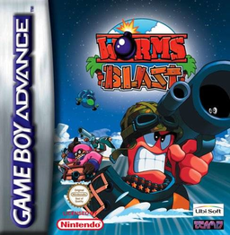 Worms Blast box art for GameBoy Advance